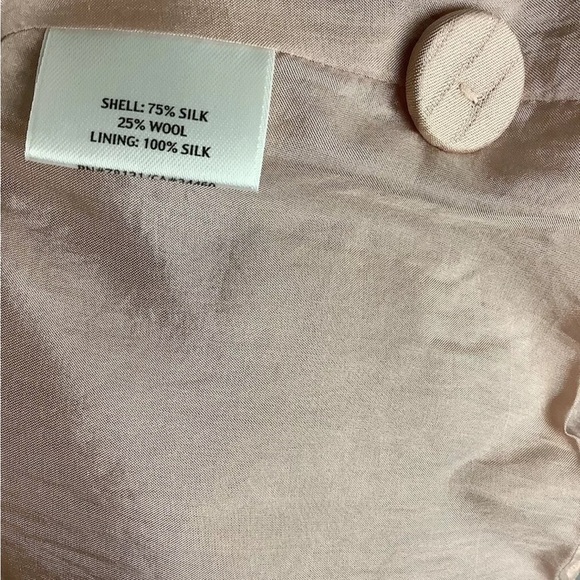 Eileen Fisher Sz XS Crepe Satin Silk Ribbed Button Cardigan Pink Mock Neck - Picture 9 of 9